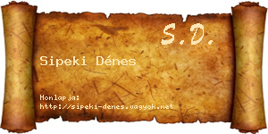 Sipeki Dénes névjegykártya