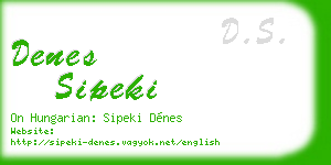 denes sipeki business card