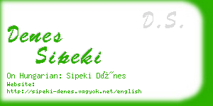 denes sipeki business card